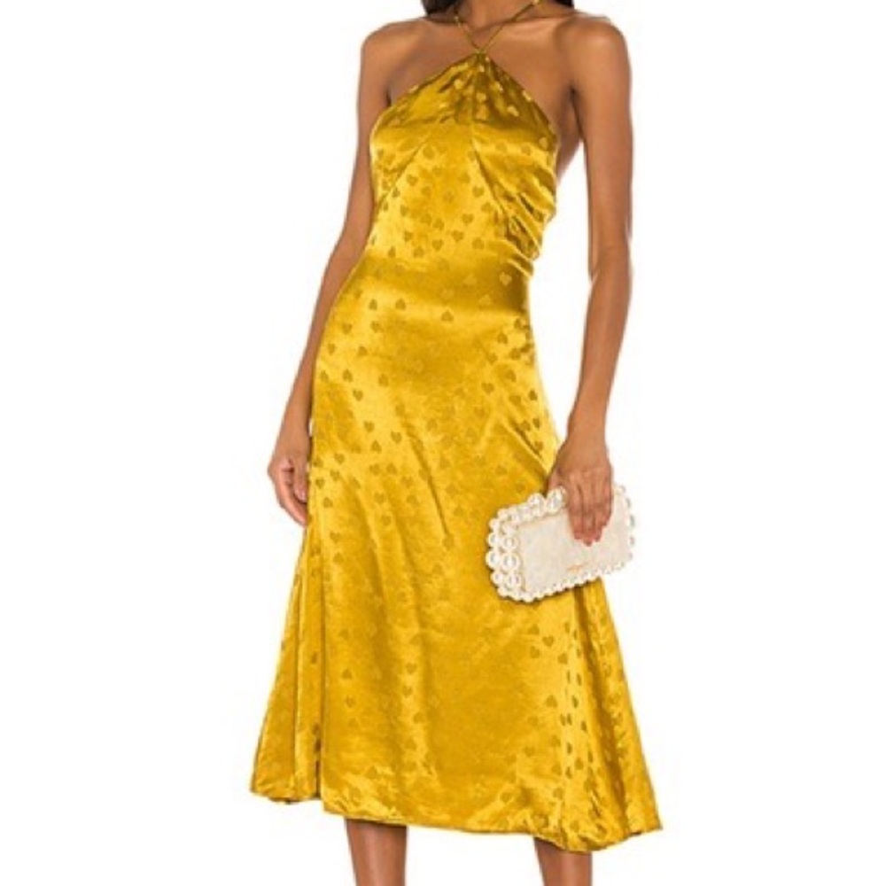 LPA Gold Halter Dress